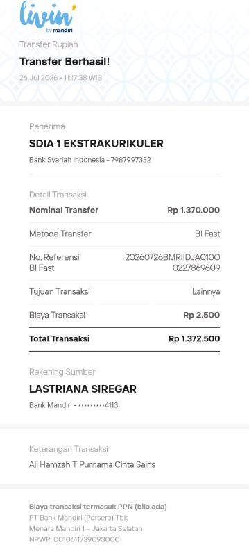 Bukti TF Ali Hamzah Tandan Purnama