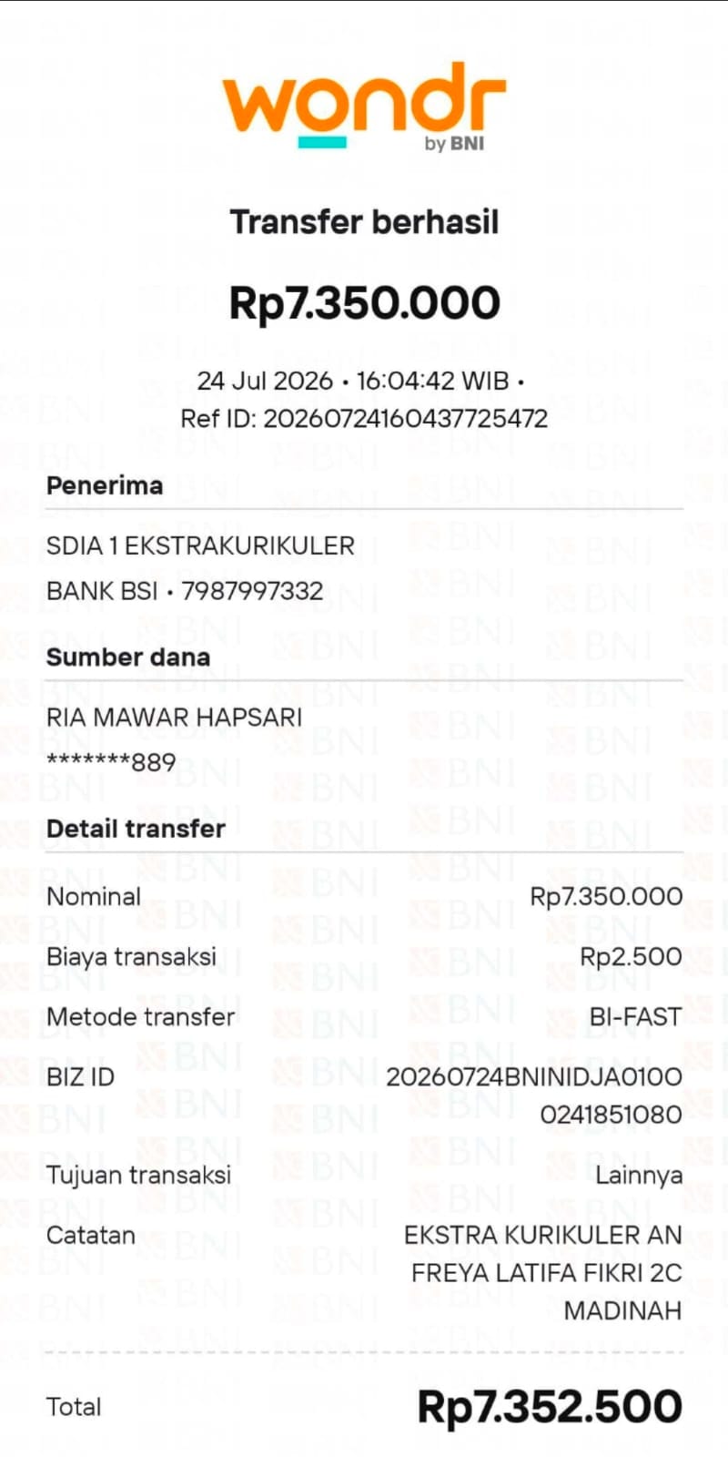 Bukti TF Freya Latifa Fikri