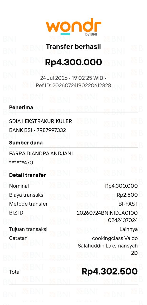 Bukti TF Valdo Salahuddin Laksmansyah